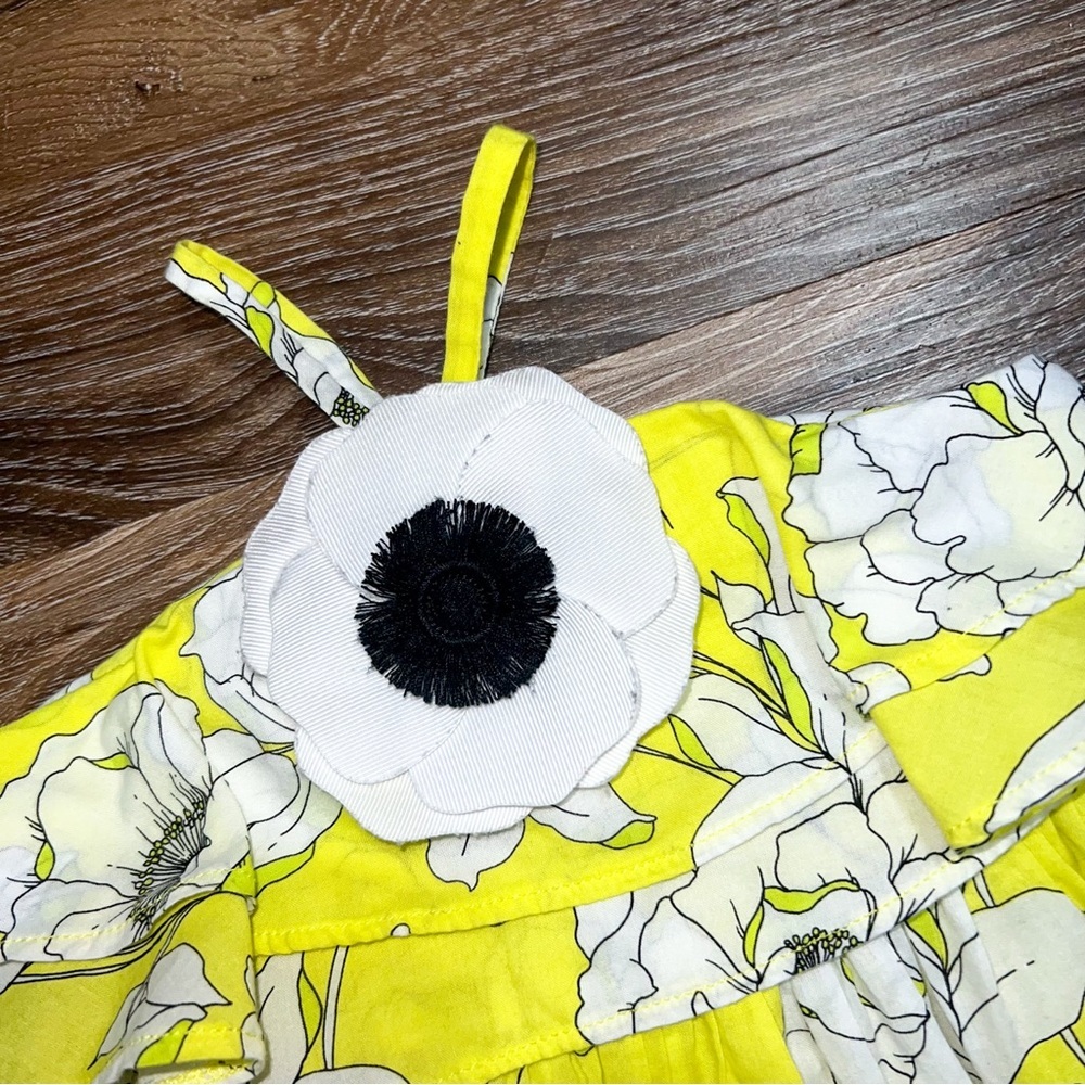 Janie and Jack Glow Lemonade Bloom Floral Ruffle Dress, Size 3-6M - Picture 4 of 13